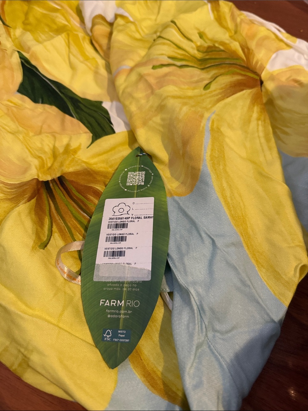 FARM Rio White Maxi Dress with Yellow Floral Print - Picture 4 of 5
